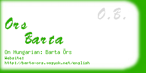 ors barta business card